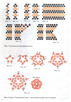 Плетение георгиевской ленточки из бисера схема